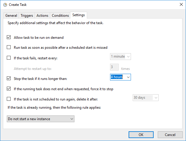 Task Scheduler New Task Set Max Runtime