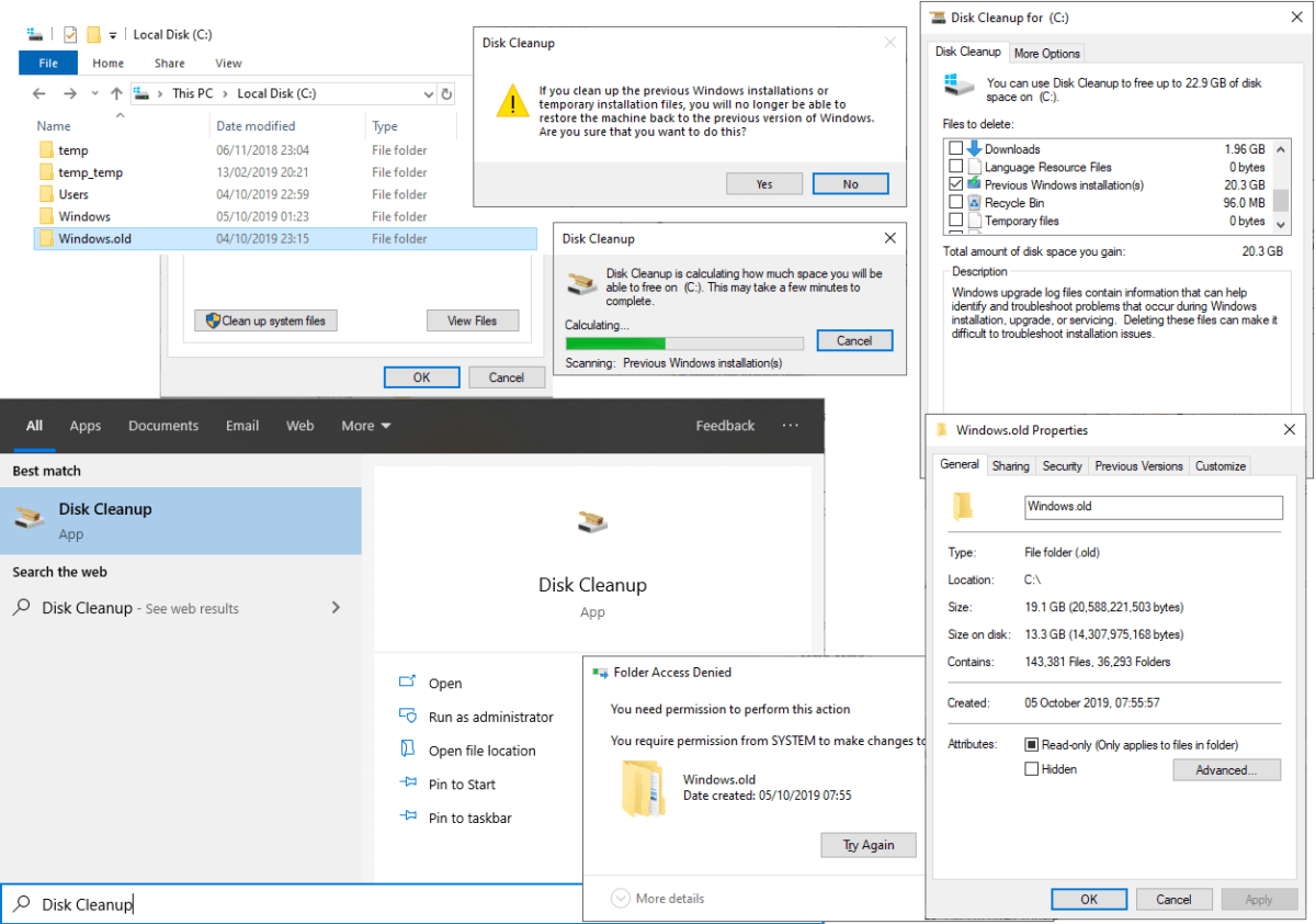 Delete Windows.old Files