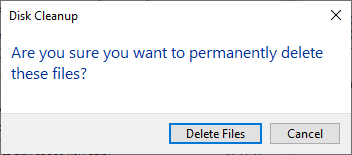 Disk Cleanup Confirmation Prompt