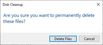 Disk Cleanup Confirmation Prompt