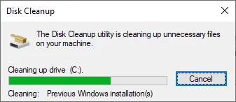 Disk Cleanup Cleaning Previous Windows Installations