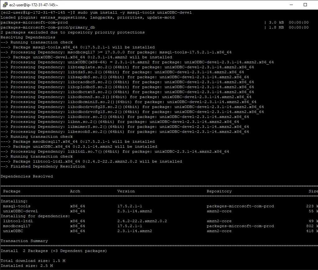 Linux Install SQL Server ODBC Driver