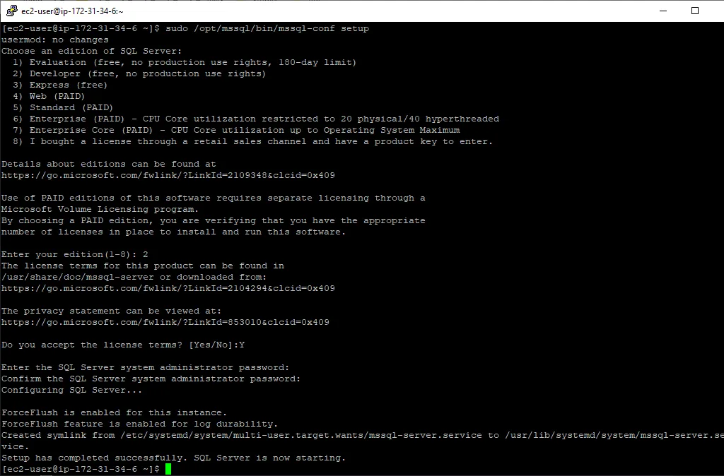Linux MSSQL Configuration