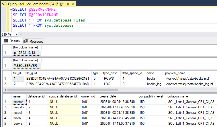 SSMS Connect to AWS EC2 Linux SQL Server