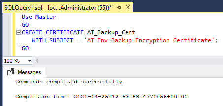 sql backup master key