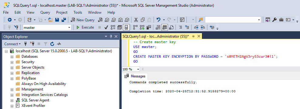 sql server backup service master key