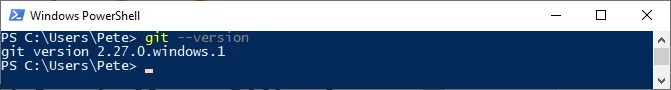Check Git Version PowerShell