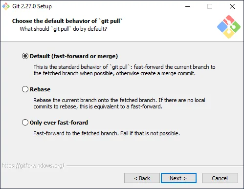 Git Install Configure Pull Options