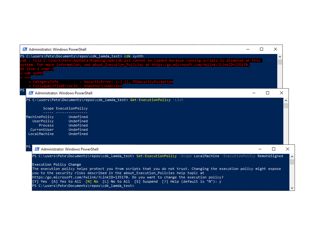 “.ps1 cannot be loaded because running scripts is disabled on this system” PowerShell Error