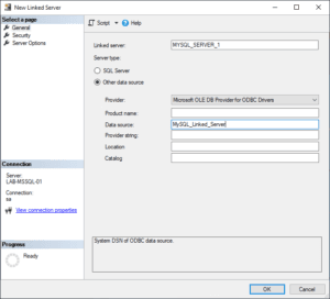 Creating a Linked Server with a MySQL Database - SQL DBA Blog