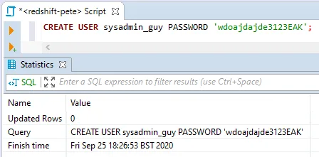 RedShift Create Super User