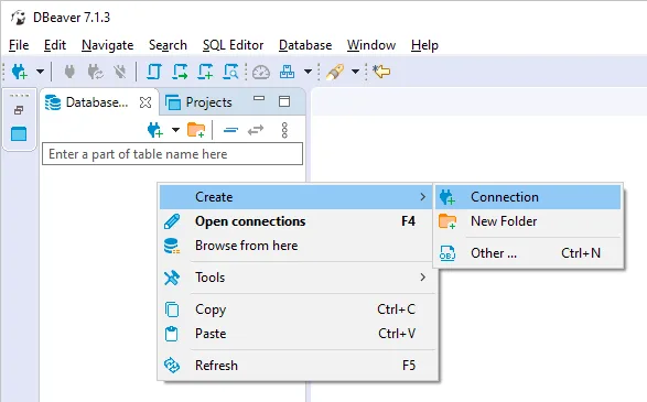 Dbeaver Create New Connection