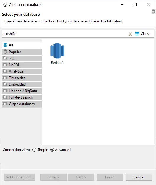 Dbeaver Create RedShift Connection