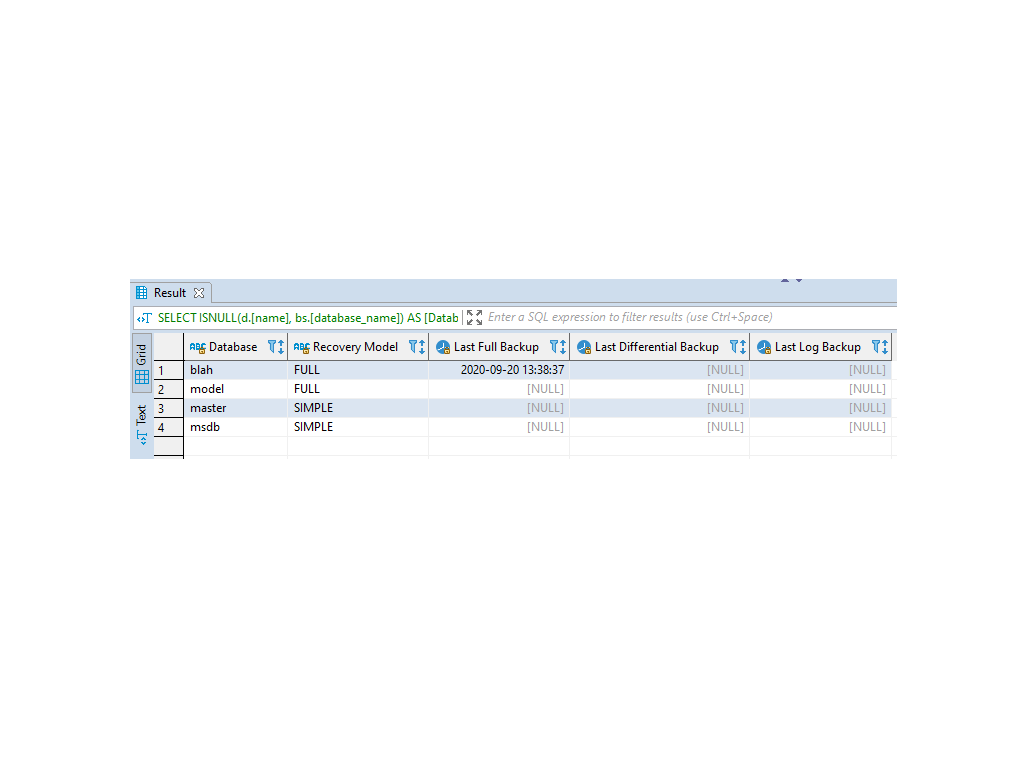Show Last Backup Times in SQL Server