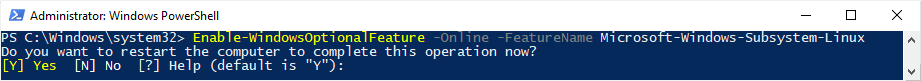 PowerShell Enable WSL Restart Prompt