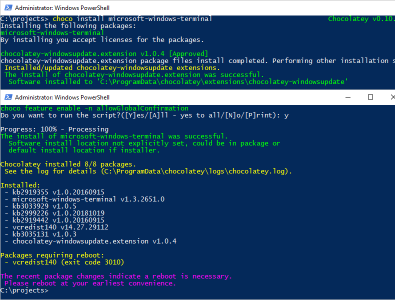 windows terminal admin powershell