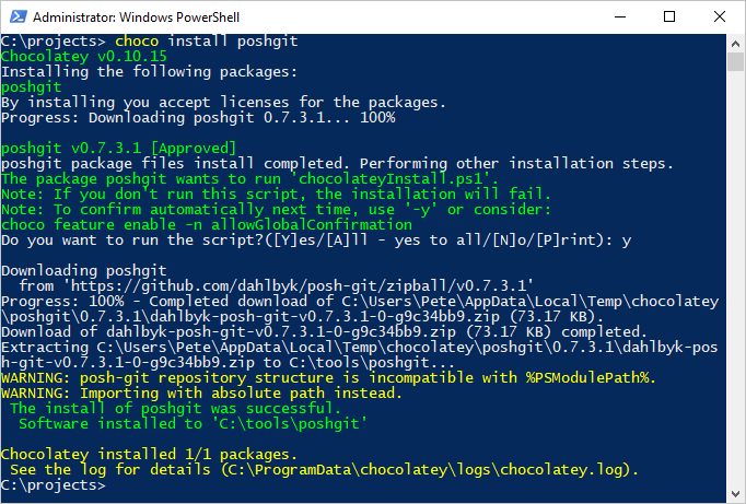 How to Install Posh-Git on Windows - SQL DBA Blog