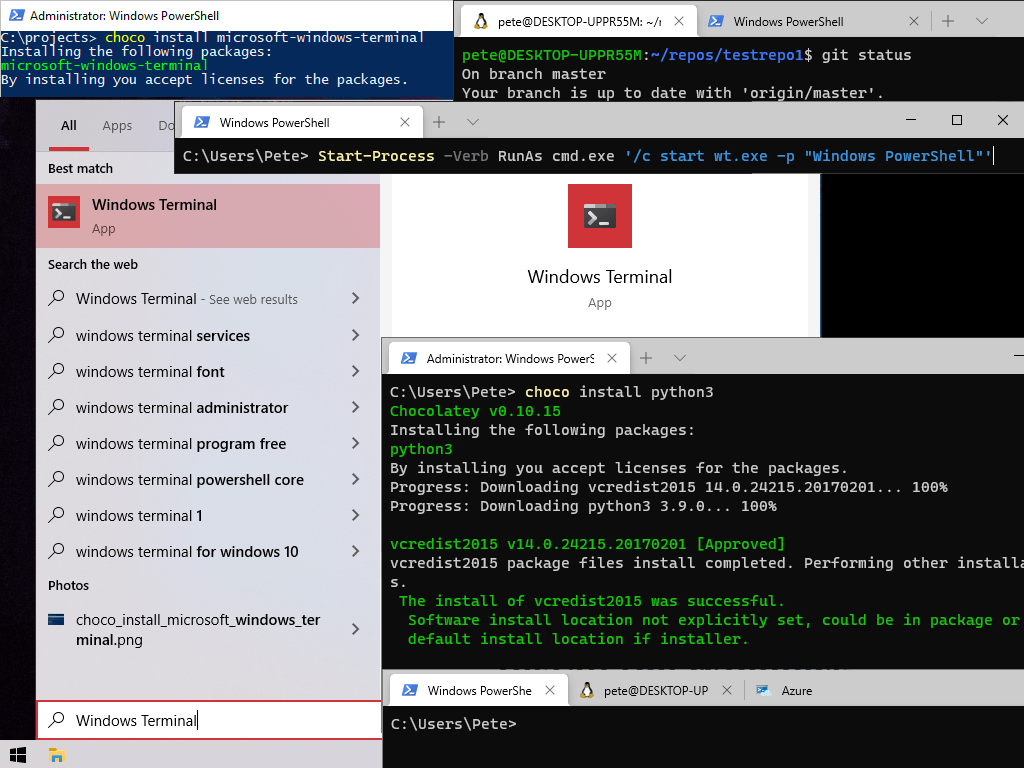 Install Windows Terminal (WT)