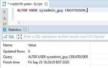 Alter User Create User SQL