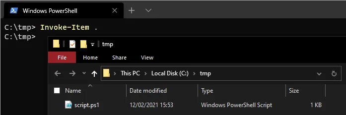 Invoke-Item PowerShell