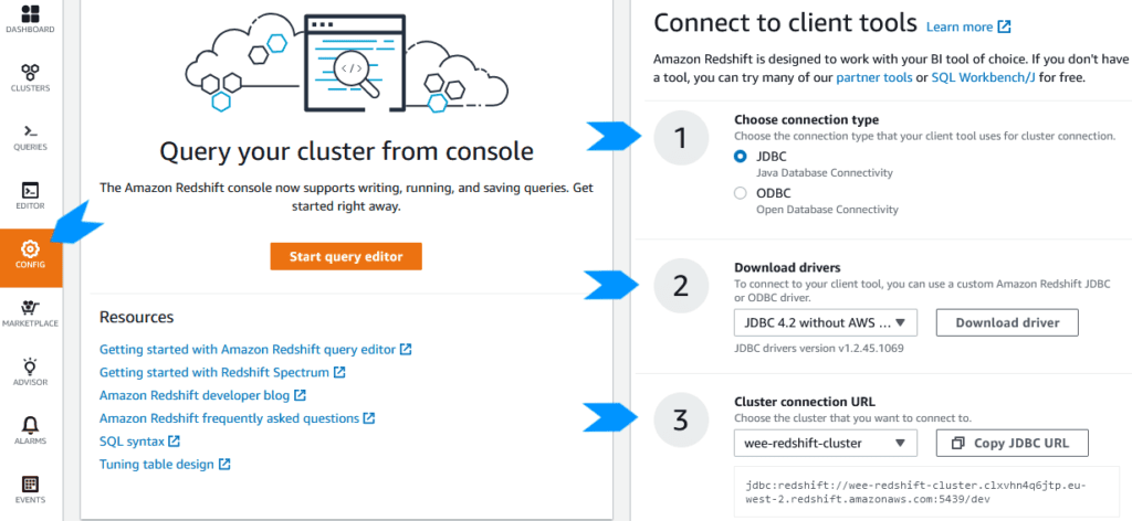 redshift client connection tools