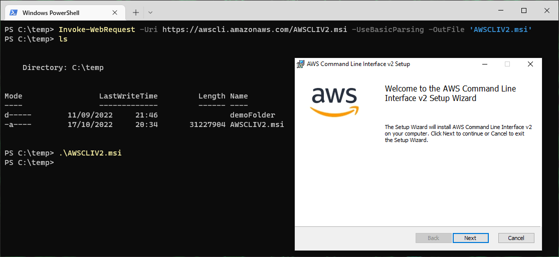 how to install aws cli in windows 10