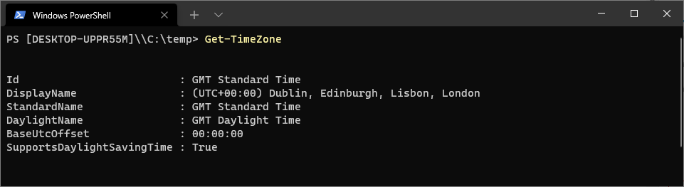Get timezone PowerShell
