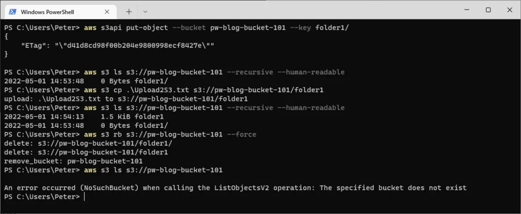 aws create folder in s3 