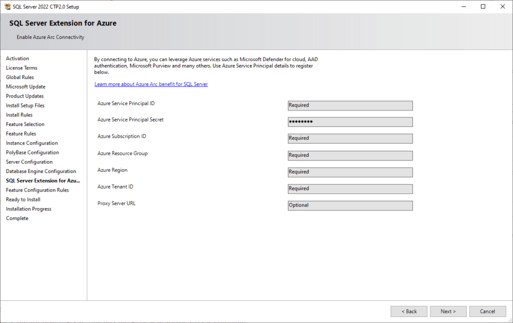 sql server 2022 extension for azure