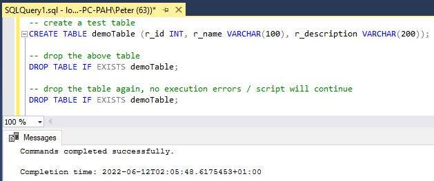 Drop Table if Exist MS SQL