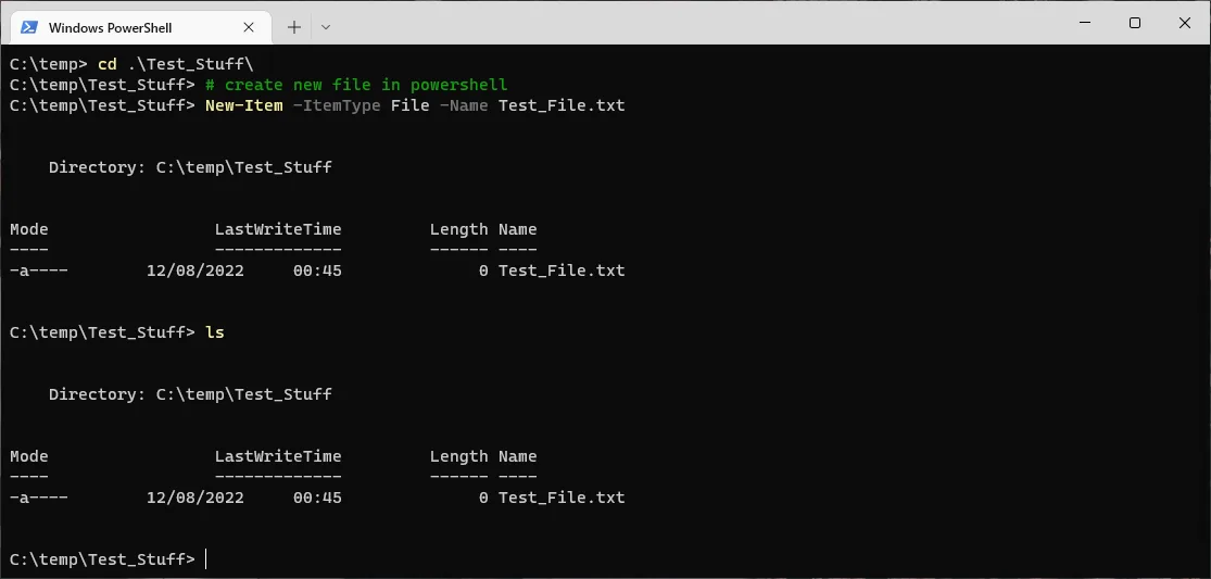 PowerShell New-Item File