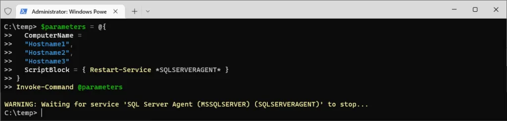 PowerShell Restart-Service cmdlet example