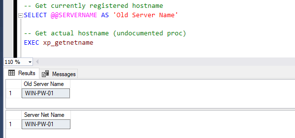 SQL Server Hostname Change