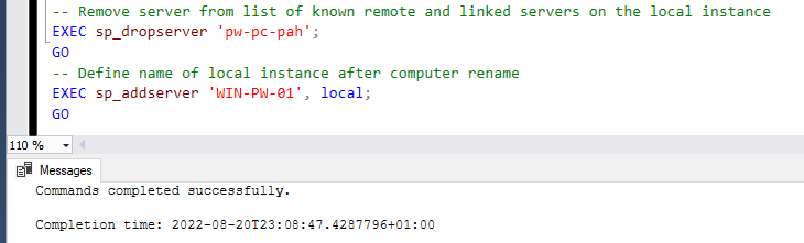 SQL Server Rename Host Procedure