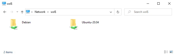 WSL Windows Folders in Windows