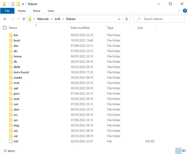 Linux Files in Windows Explorer
