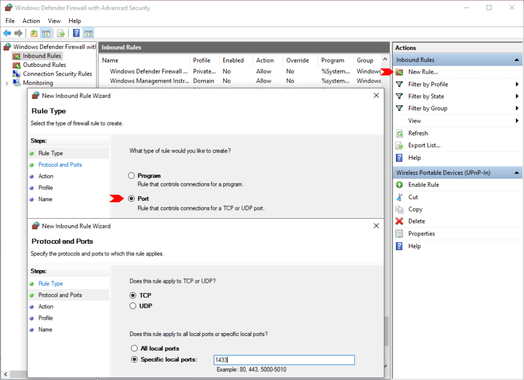 Windows Firewall Add New Rule