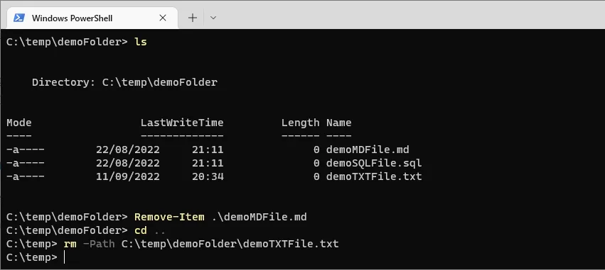 Remove-Item PowerShell