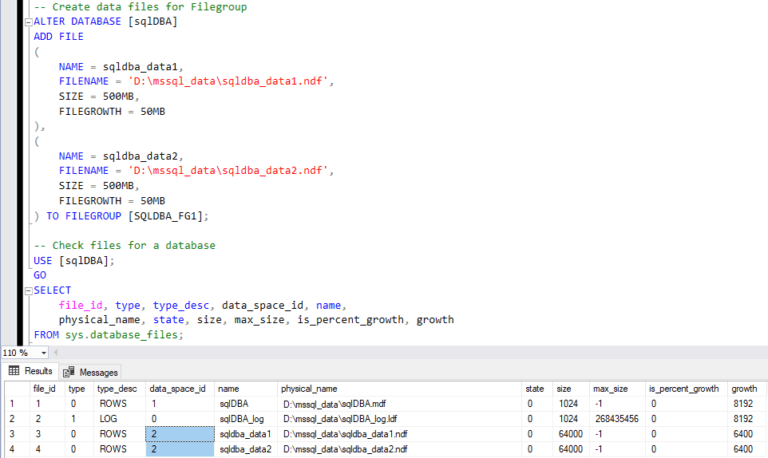 Add A Filegroup To A Database In Sql Server Mssql Dba Blog