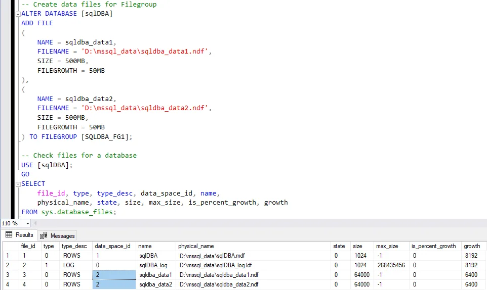 SQL Server Add Database File