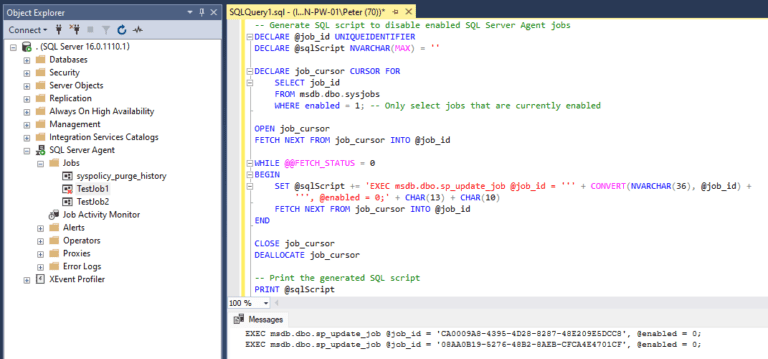 SQL Server Script: Enable or Disable All SQL Agent Jobs - SQL DBA Blog