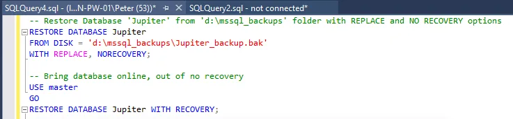 Bring database online SQL Server