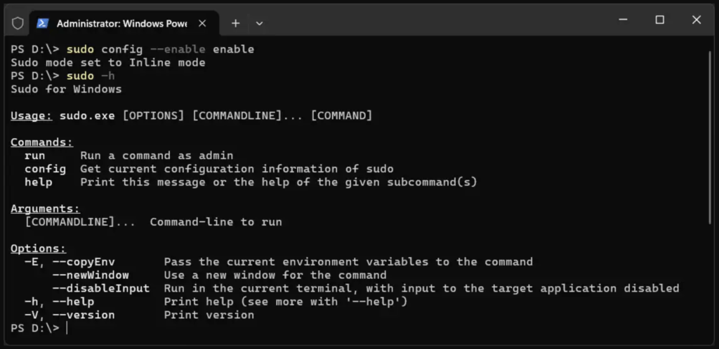 Windows Sudo Config Enable